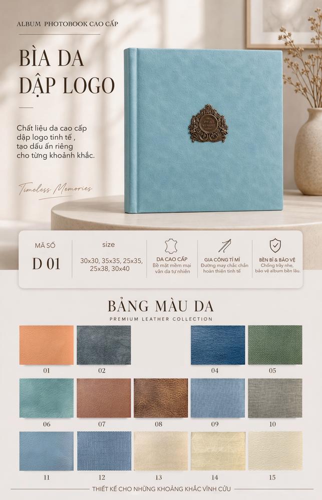 Mẫu Bìa da dán logo D01
