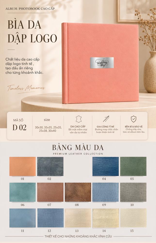 Mẫu Bìa da dán logo D02