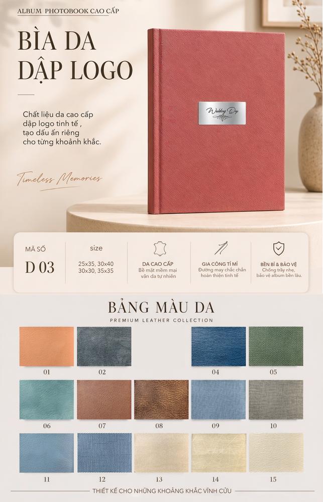 Mẫu Bìa da dán logo D03