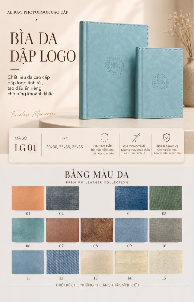 Mẫu Bìa da dập logo LG01