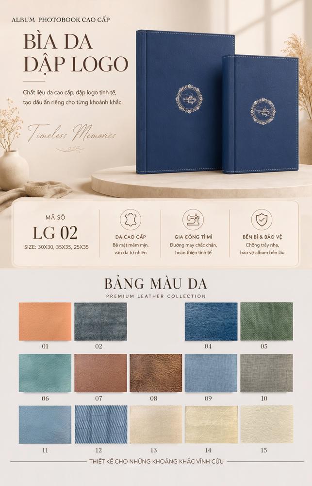 Mẫu Bìa da dập logo LG02