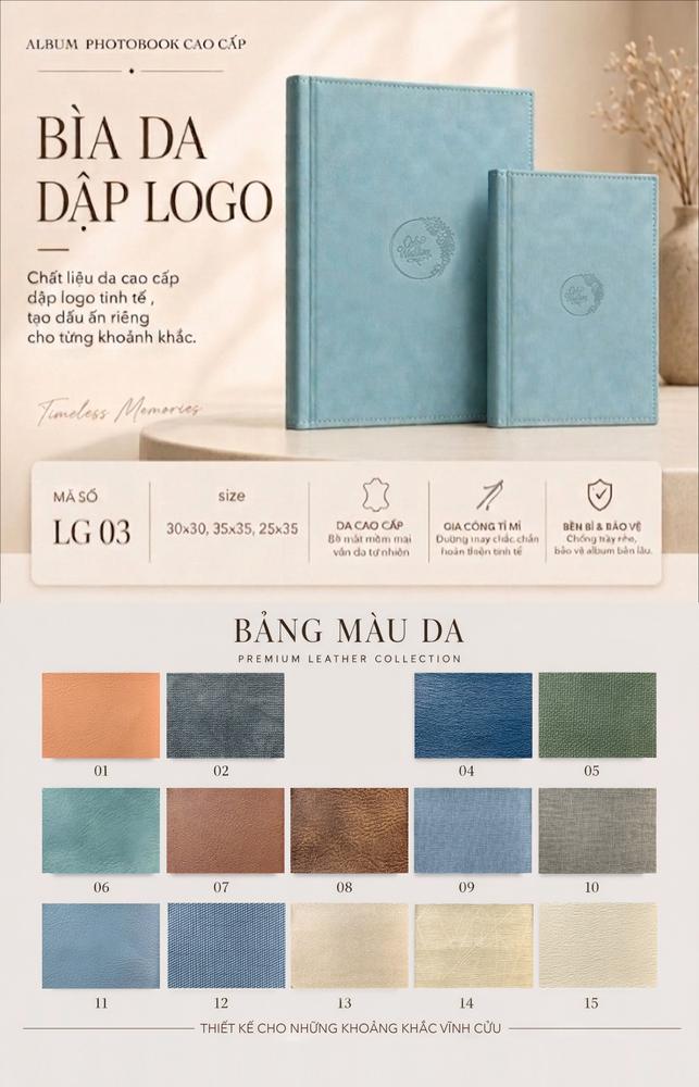 Mẫu Bìa da dập logo LG03