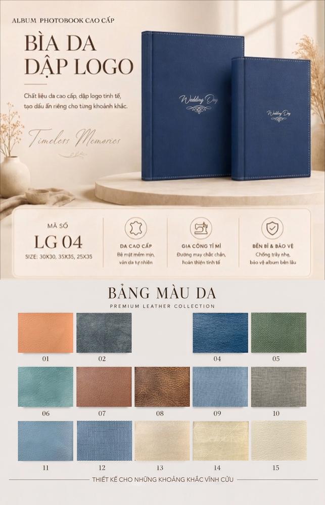 Mẫu Bìa da dập logo LG04